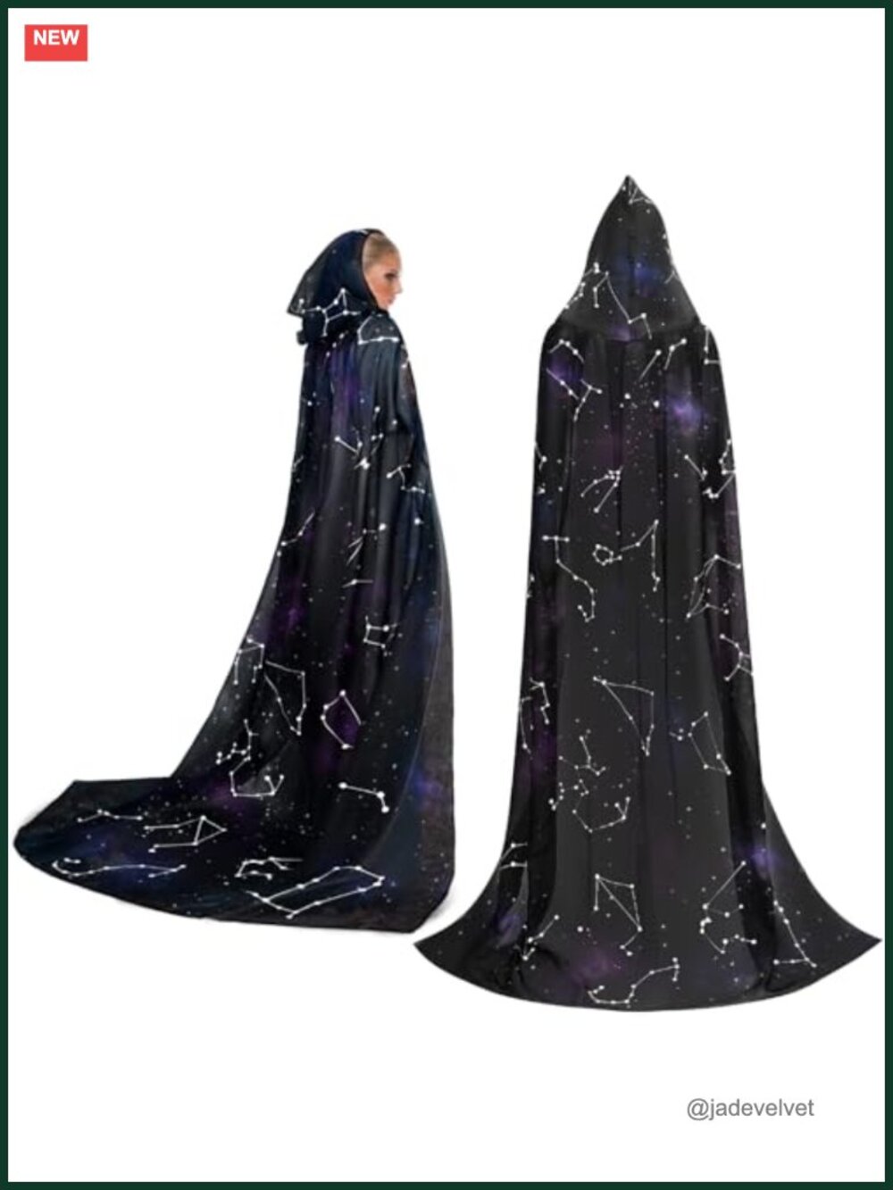 Adult Wizard Cape Hooded Constellation Robe